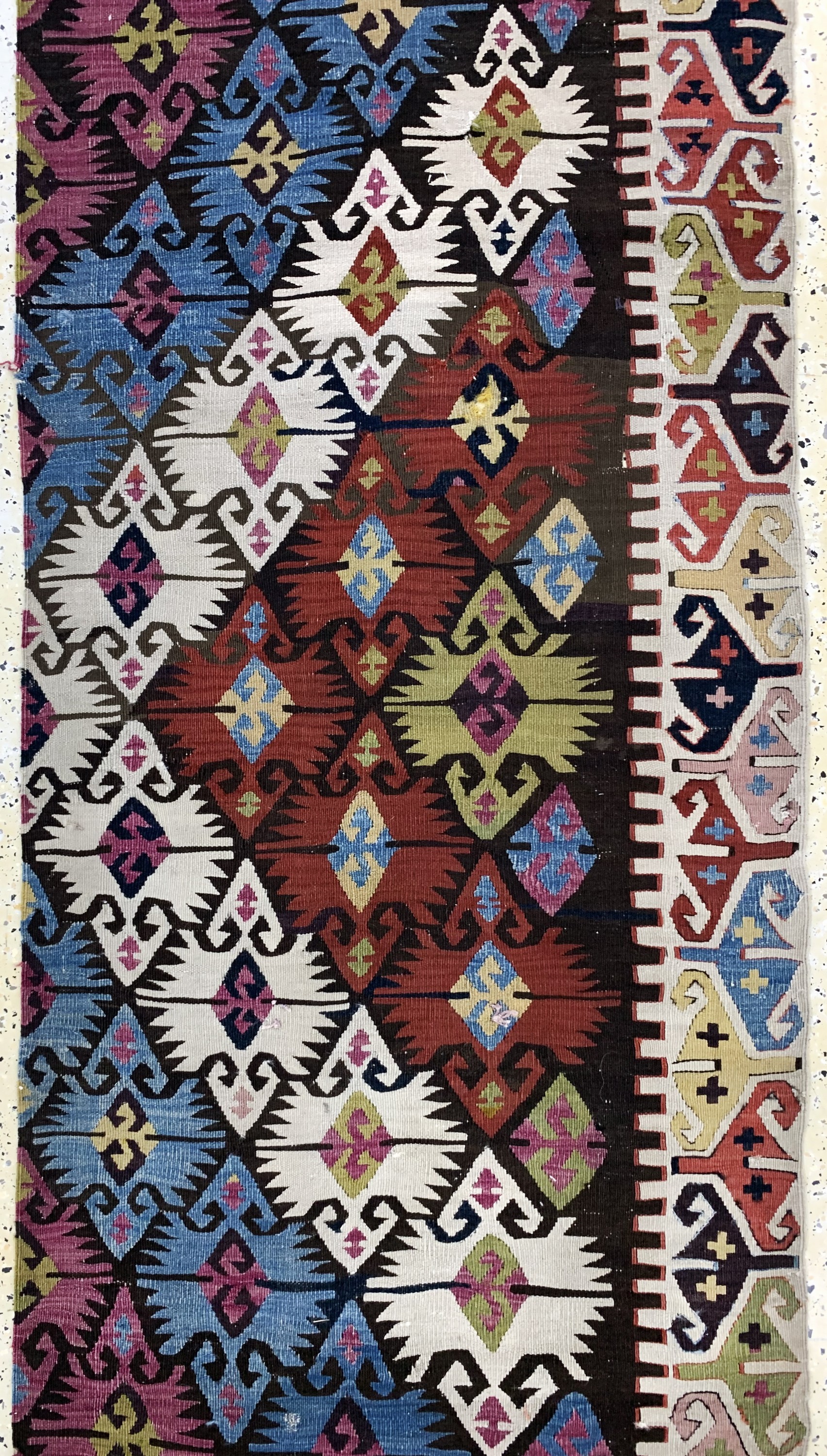 Detail b: Konya Kelim(1 Bahn), Türkei, 19.Jhd, Wolle auf Wolle, ca. 460 x 80 cm, EHZ: 3