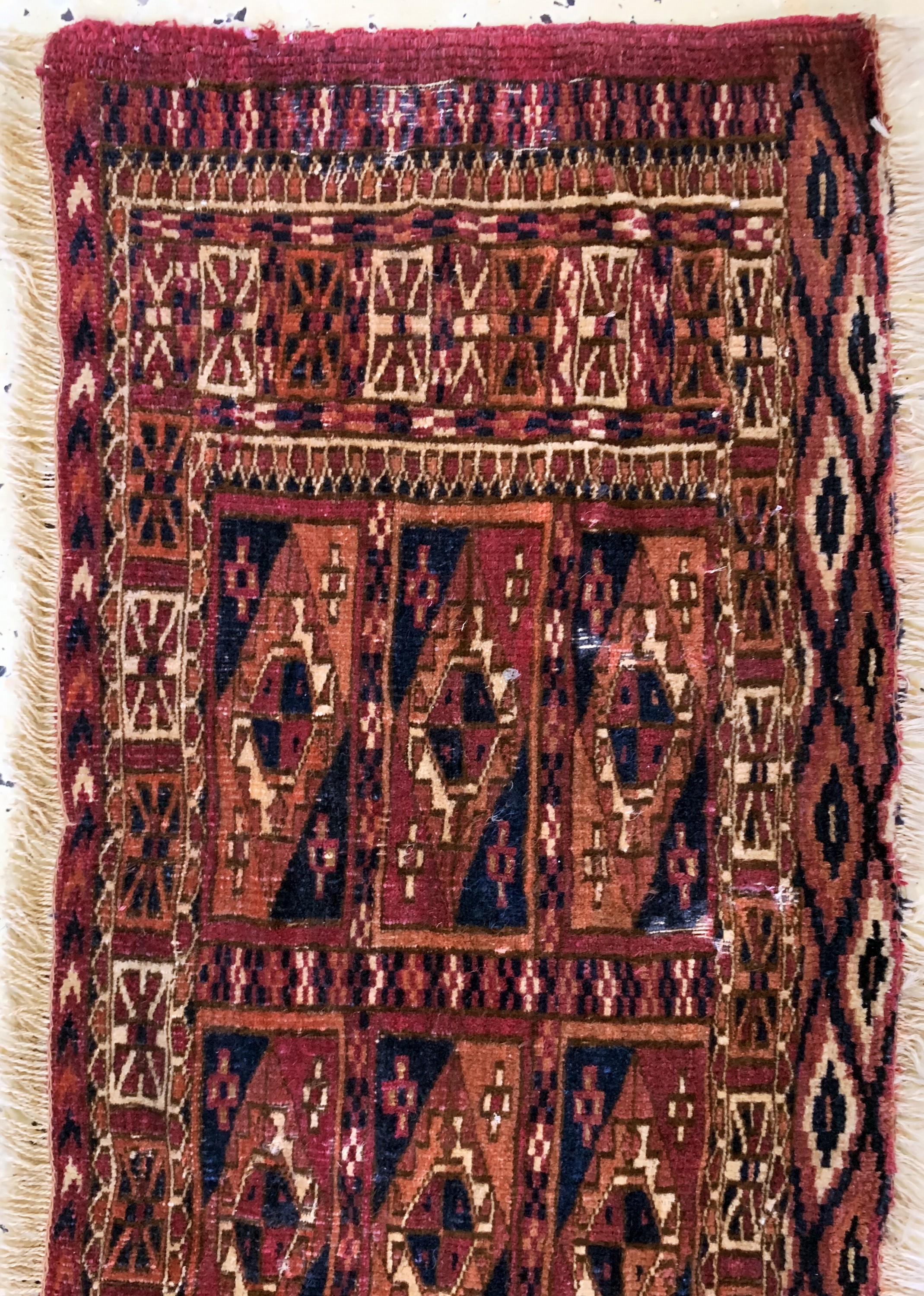 Detail g: Konvolut 3 Torba antik, Turkmenistan, 19.Jhd, Wolle auf Wolle, ca. 90 x 35 cm, EHZ: 3-4