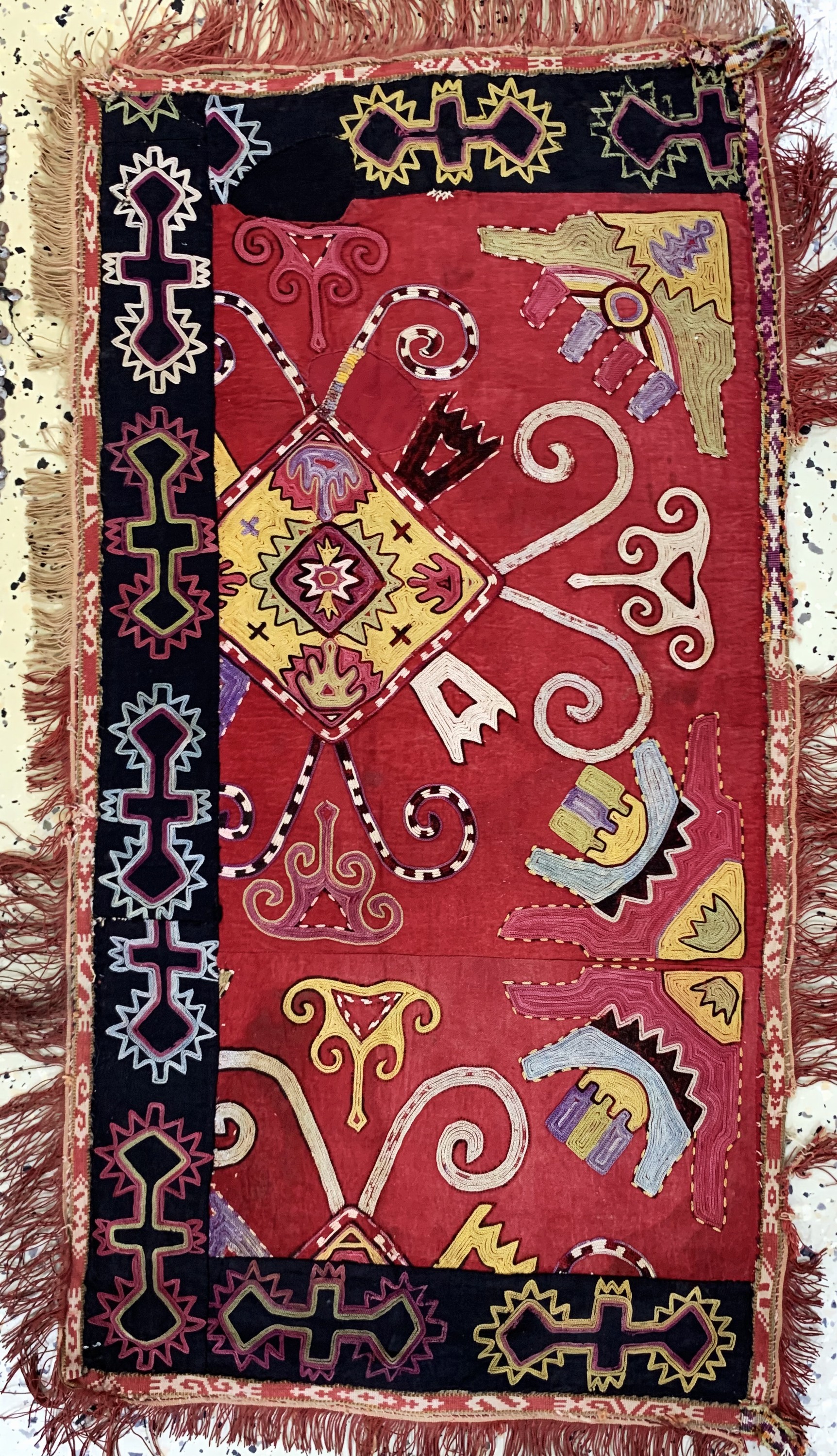 Detail d: Konvolut 8 Stickereien, Uzbekistan, Anfang 20.Jhd, Seide-Baumwollstickerei, ca. 80x 44 cm, EHZ: 2-3