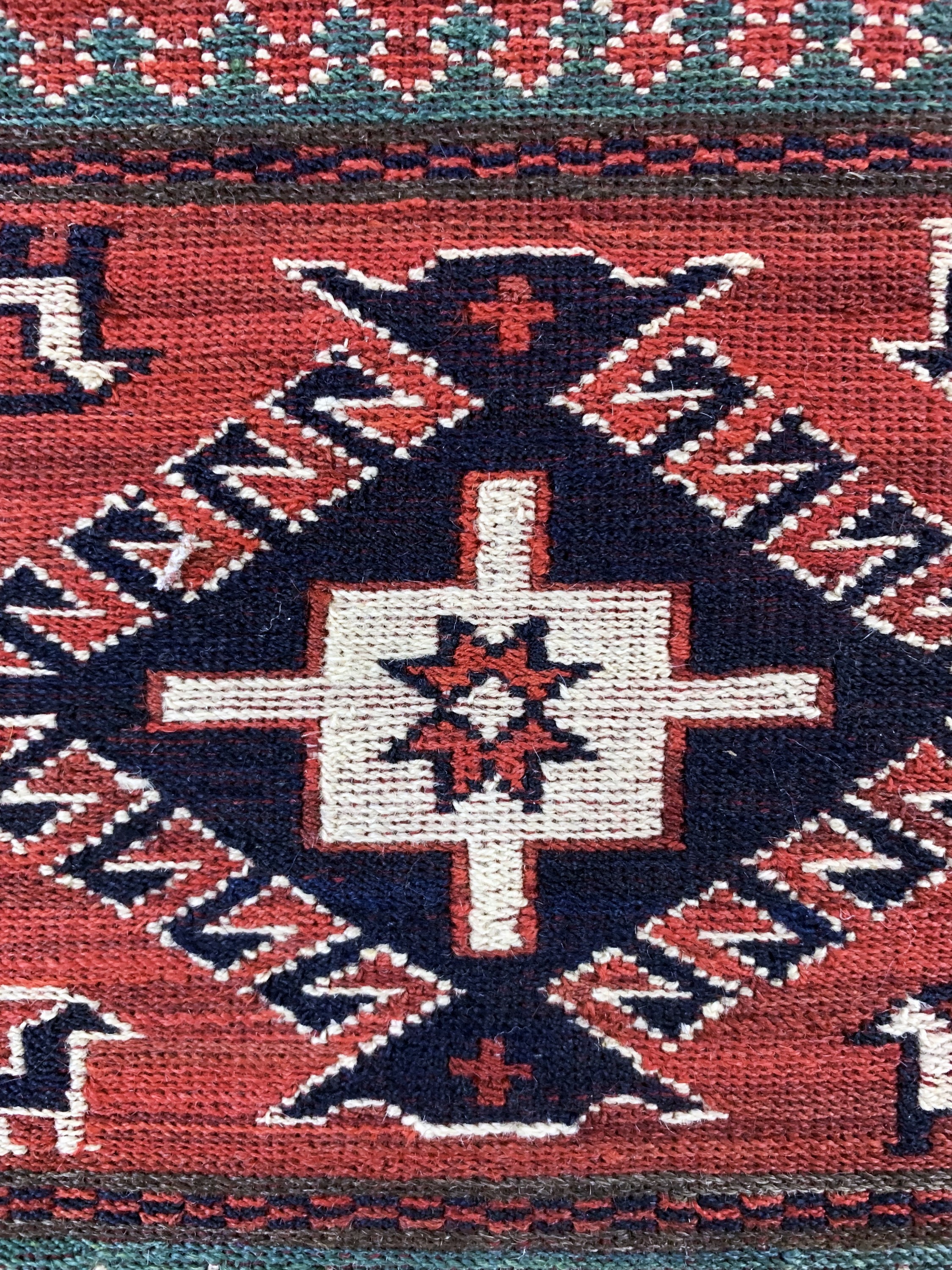 Detail b: Konvolut 7 Taschen, Persien, Anfang 20.Jhd, Wolle auf Wolle, ca. 57 x 30 cm, EHZ: 2-3
