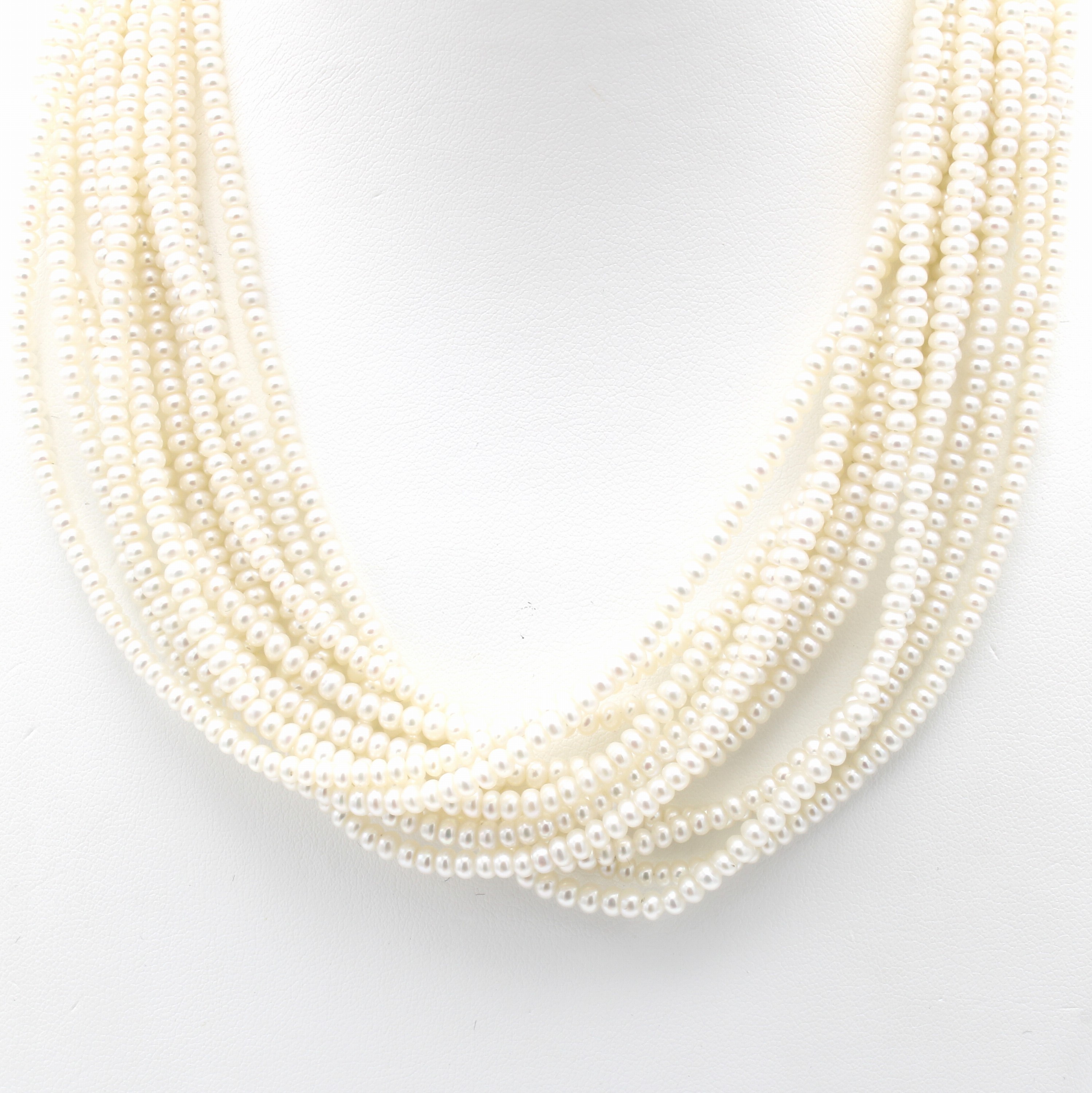 Image 26916043 - 12-reihige Süßwasserzuchtperlenkette, Kastenschl. GG 750/000, bes. m. ...