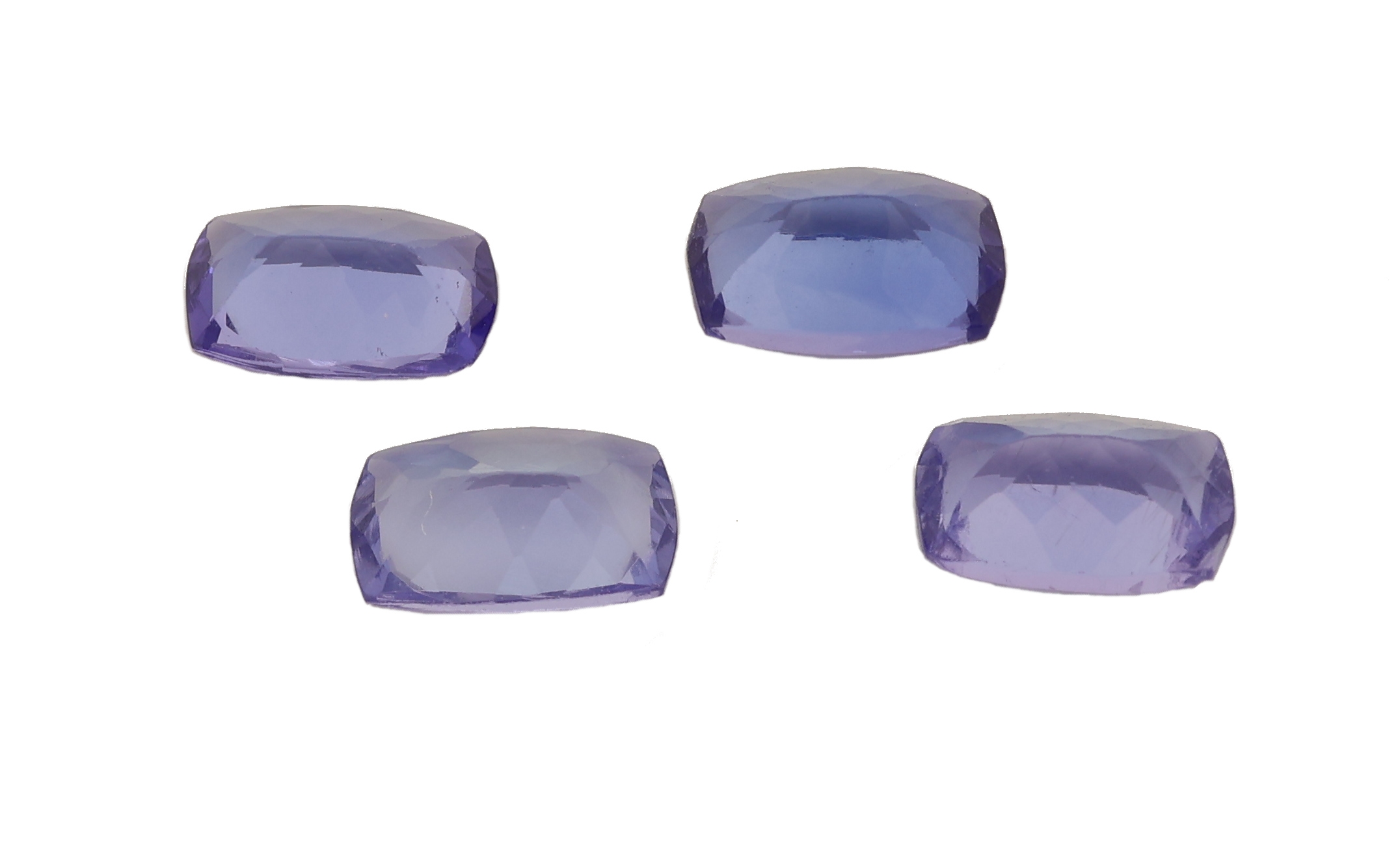 Detail a: Konvolut 4 Tansanite zus. ca. 1.995 ct, facett. Rechtecke, versch. Blautöne