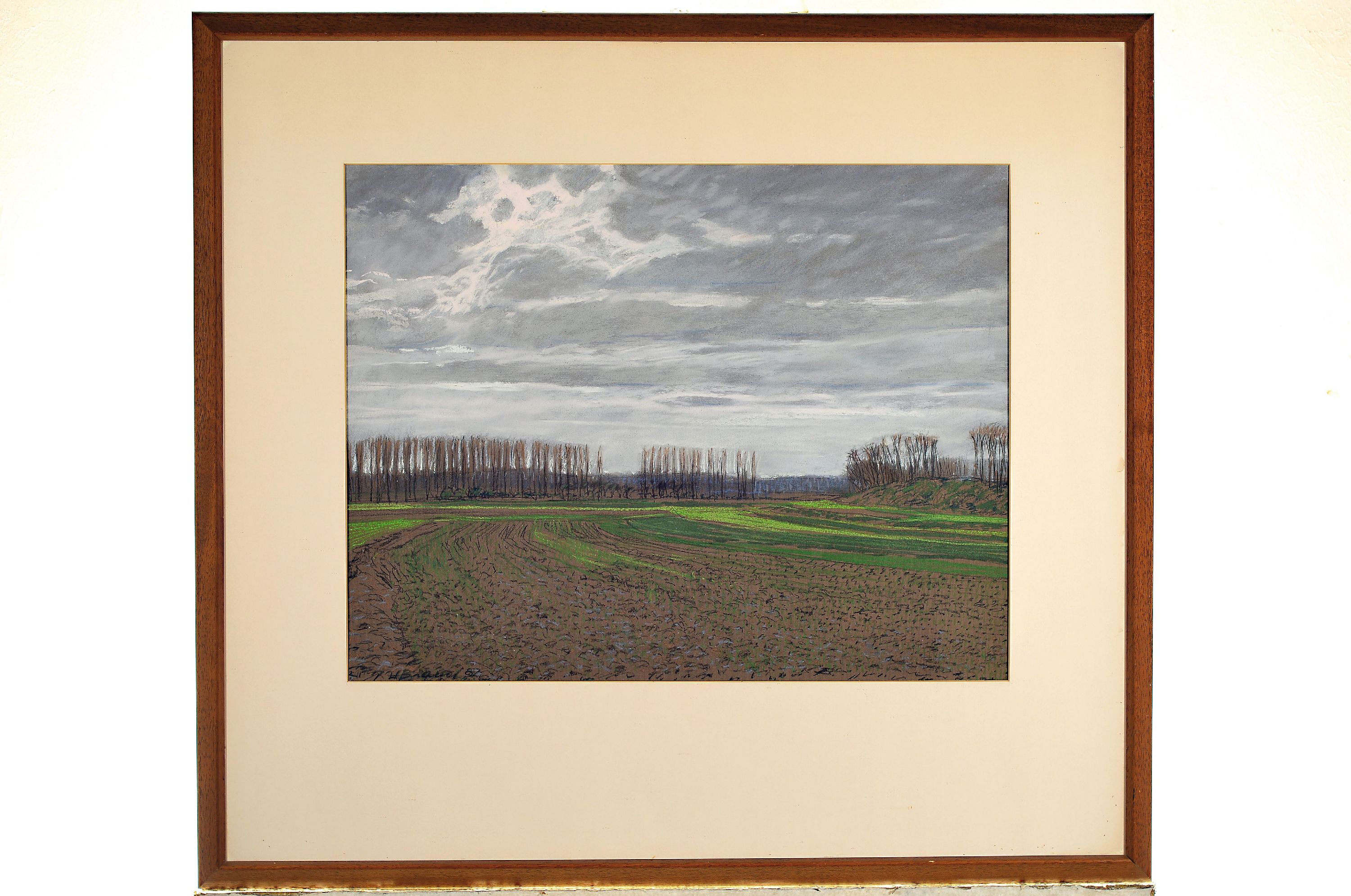 Detail k: Werner Brand, 1933-2021, Landschaft in der Pfalz, Pastell auf Papier, links unten sign. und dat. 82, ca. 42x53cm, PP, u.Gl., R. ca. 70x69cm