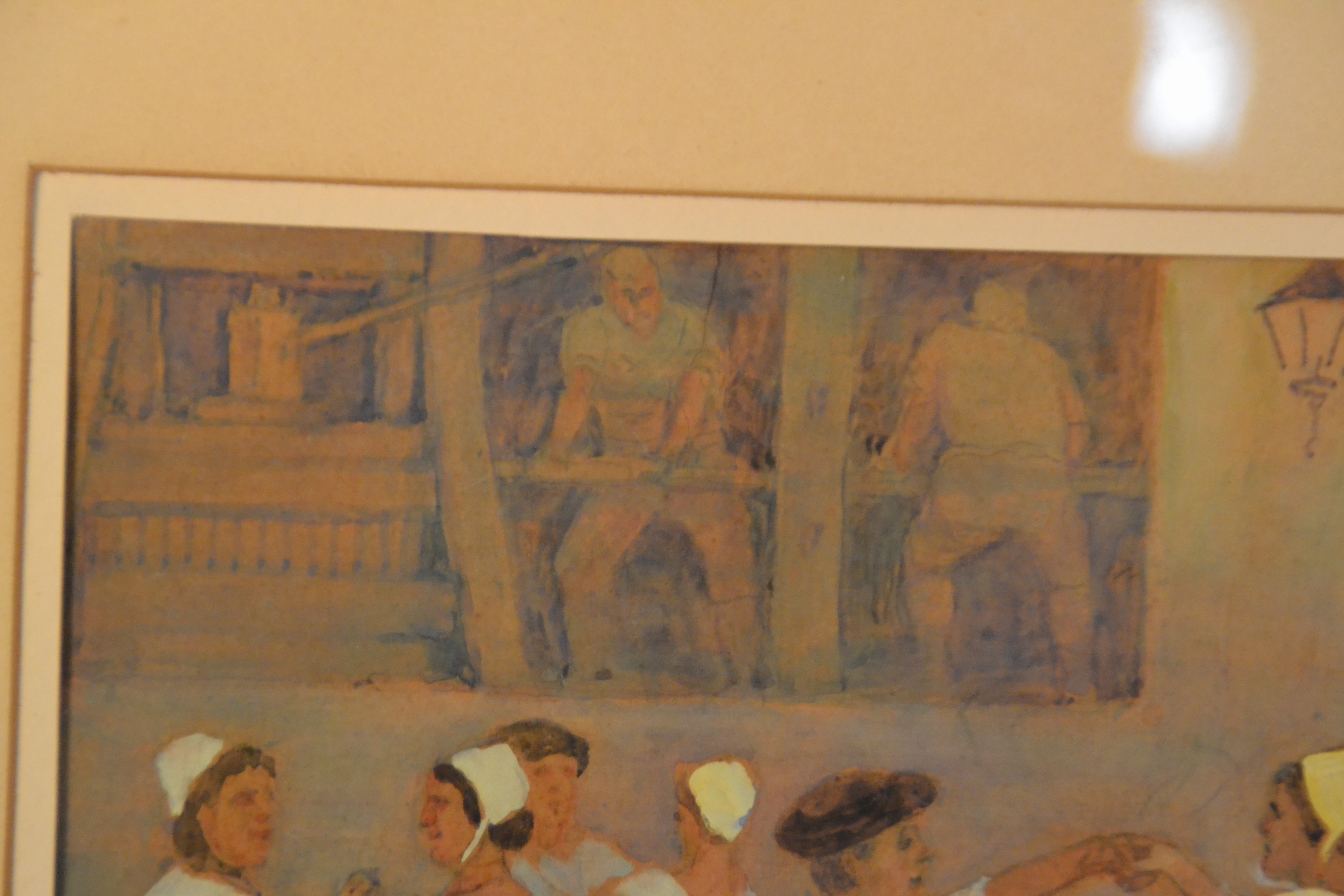 Detail a: Adolf Kessler, 1890 Godramstein-1974, Tanzende Paare, wohl auf einer Winzerhochzeit, Gouache auf Papier, links unten sign., ca. 20x30cm, PP, u.Gl., ...