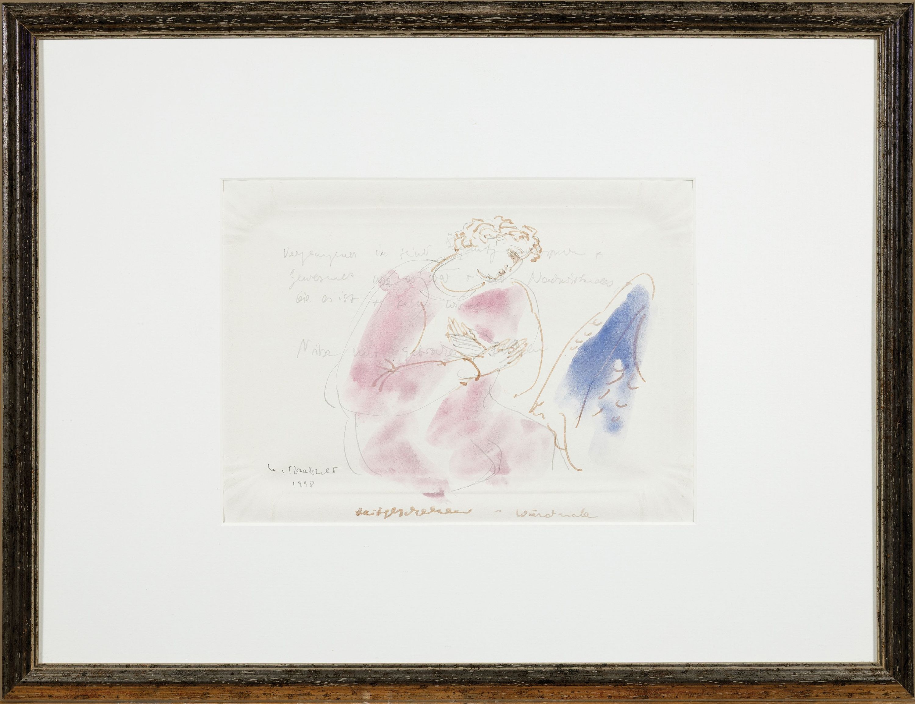 Detail k: Christiane Maether, 1941 Berlin-2024, 3 aquarellierten Zeichnungen, alle handsign., 1x Zwei in einem, auf Kuchenkarton, betitelt und dat. 94, ca. ...