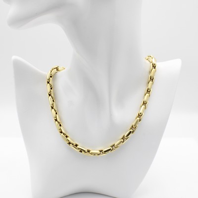 Image Massives Collier, GG 585/000, Glieder z.T. feinsatiniert, große Federringschl., L. ...