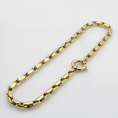 26916176b - Massives Collier, GG 585/000, Glieder z.T. feinsatiniert, große Federringschl., L. ...