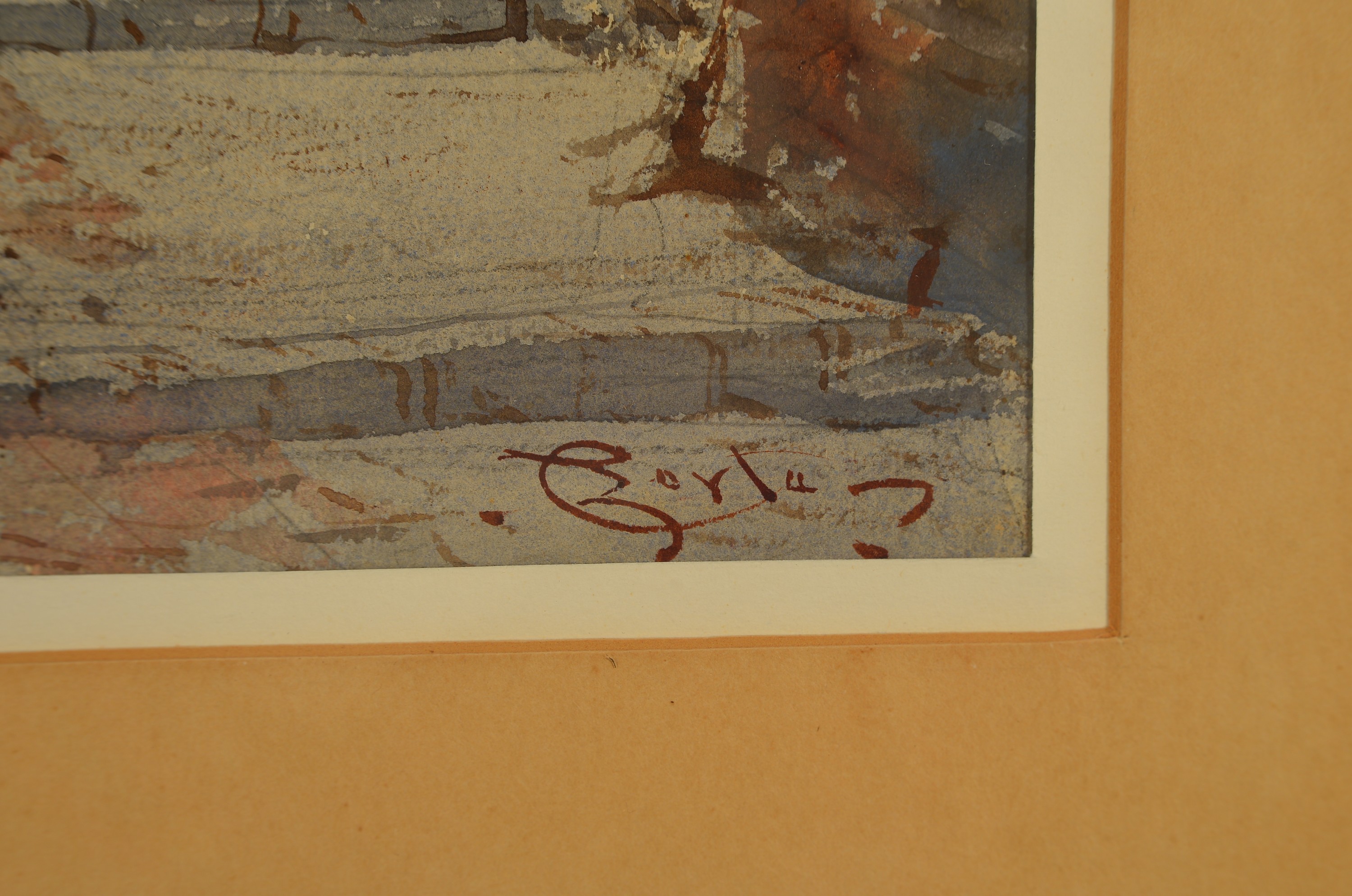 Detail k: Emmanuel Costa, 1833-1921 Nizza, Ruele du Vieux Nice, Aquarell, rechts unten sign., ca. 45x28cm, PP, u.Gl., R. ca. 77x57cm