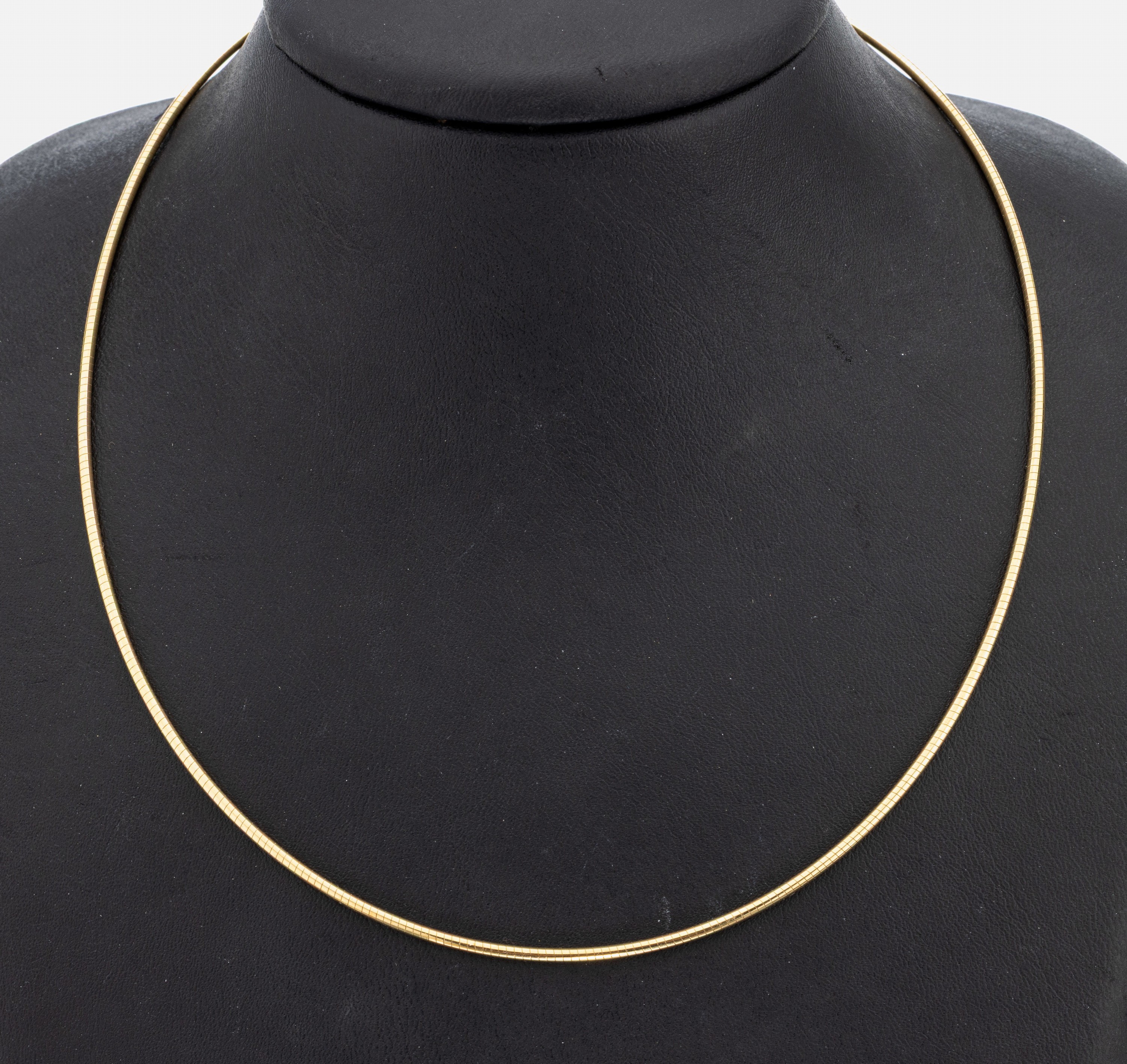 14 kt Gold Collier, GG 585/000, L. ca. 43.5cm, Karabinerschließe GG 750/000, ca. 11.6 g