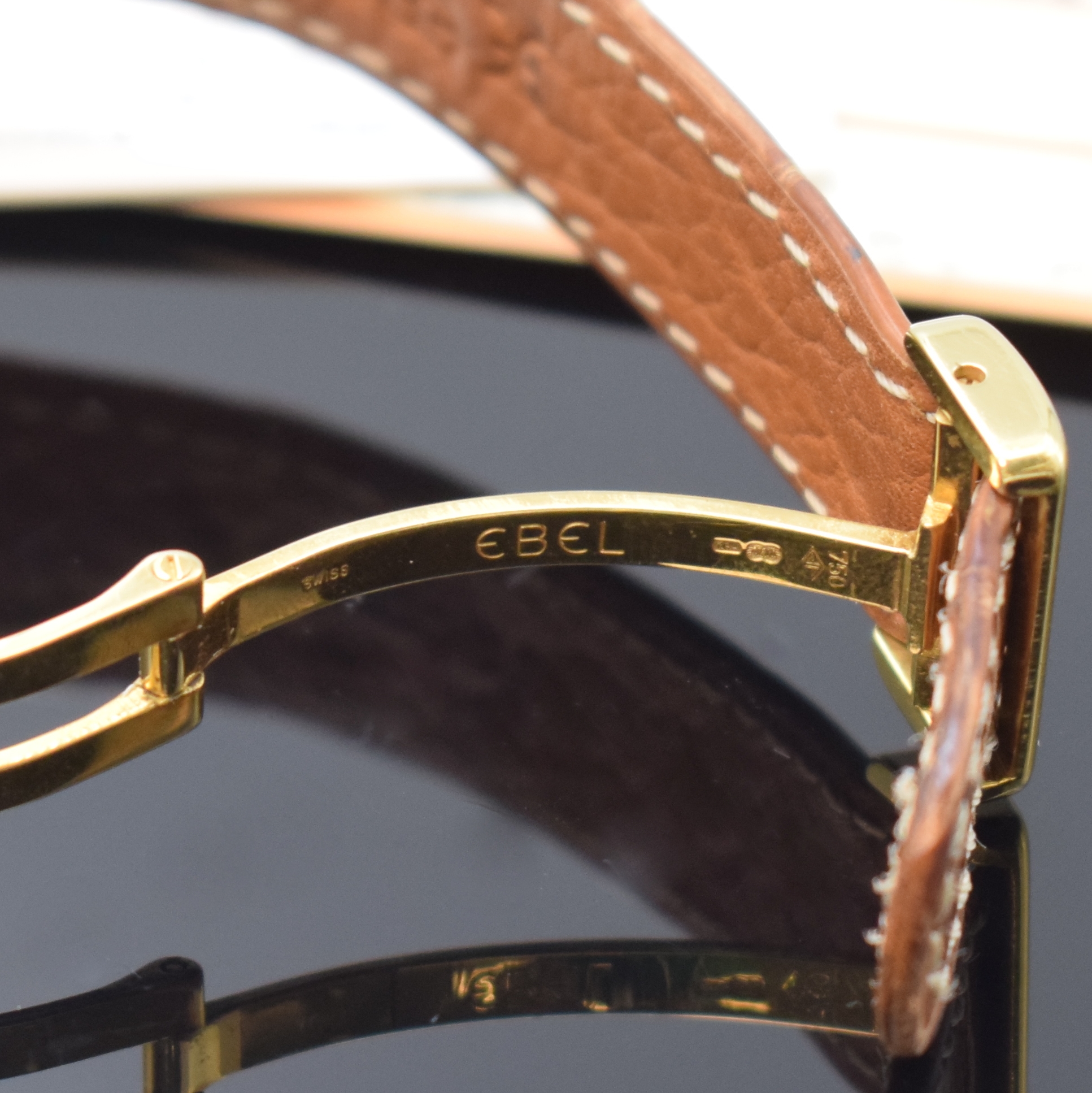 Detail b: EBEL 1911 Armbanduhr in GG 750/000 Referenz 887902, Schweiz verk. lt. Pap. am 06/1992, quarz, 3-tlg. Geh. inkl. orig. Lederband m. GG750/000 ...