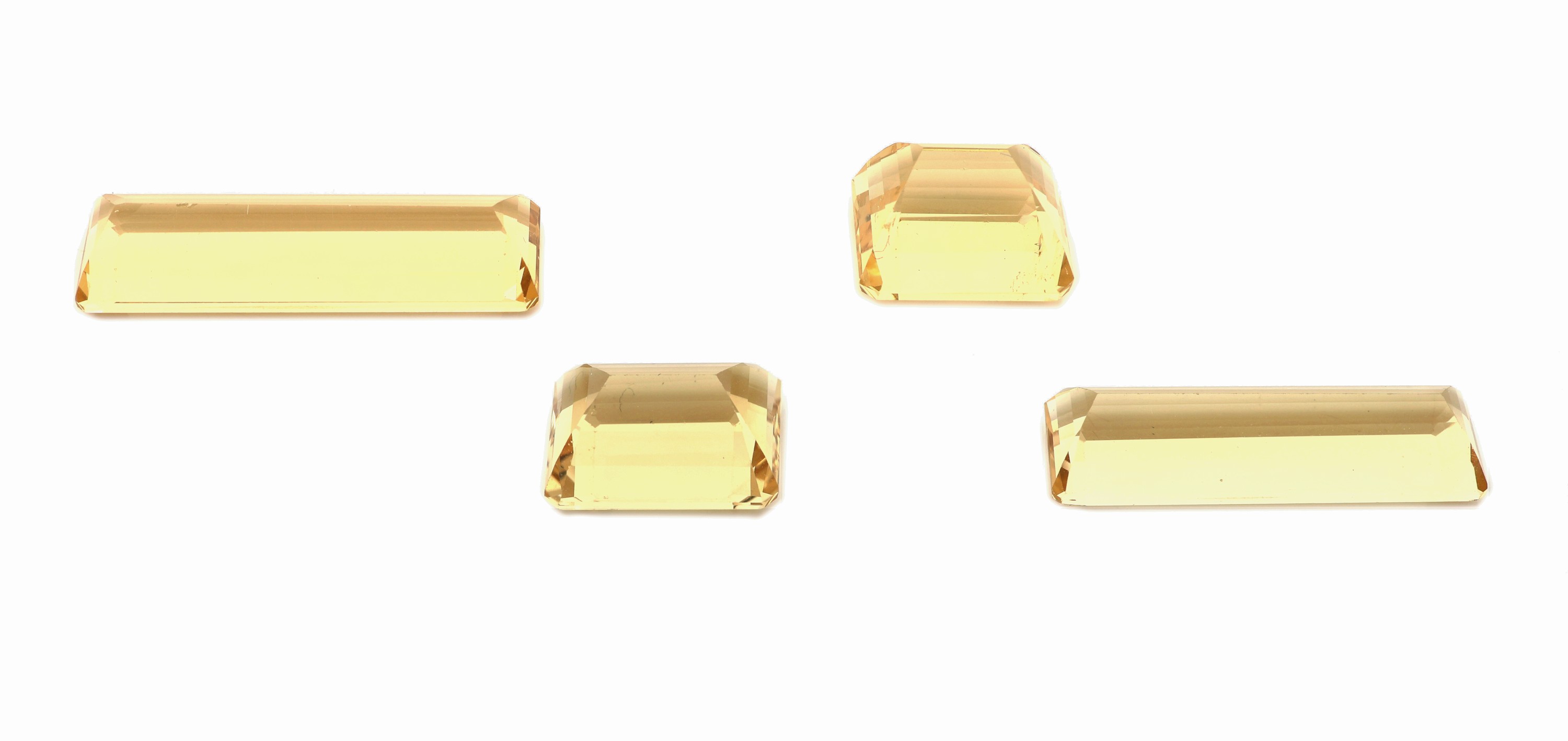 Detail a: Lot 4 lose facett. Goldberylle, zus. 26.55 ct,in versch. Schliffformen