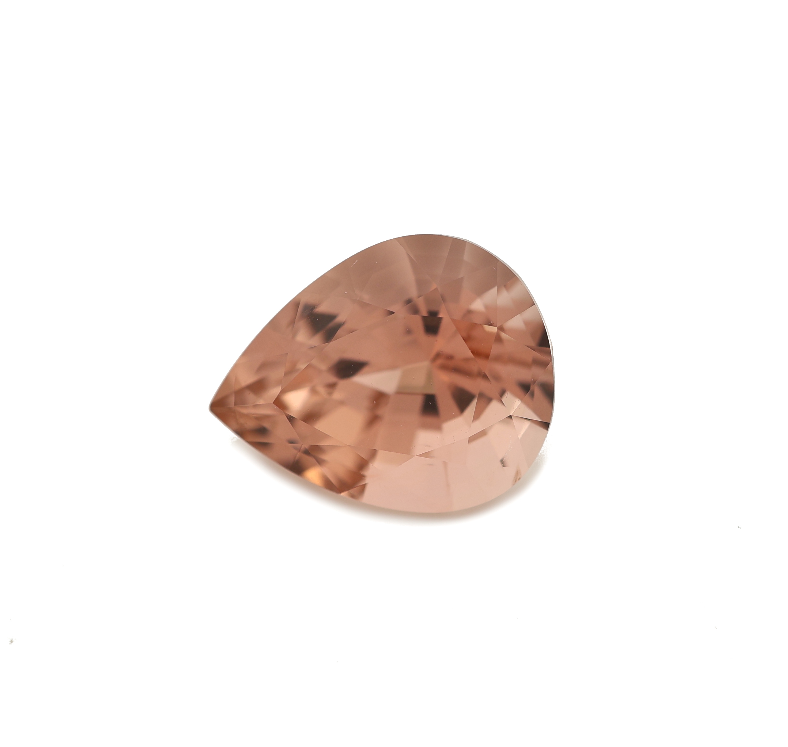 Detail a: Loser facett. Turmalin, 4.07 ct, Tropfen im Scherenschliff, morganitfarben