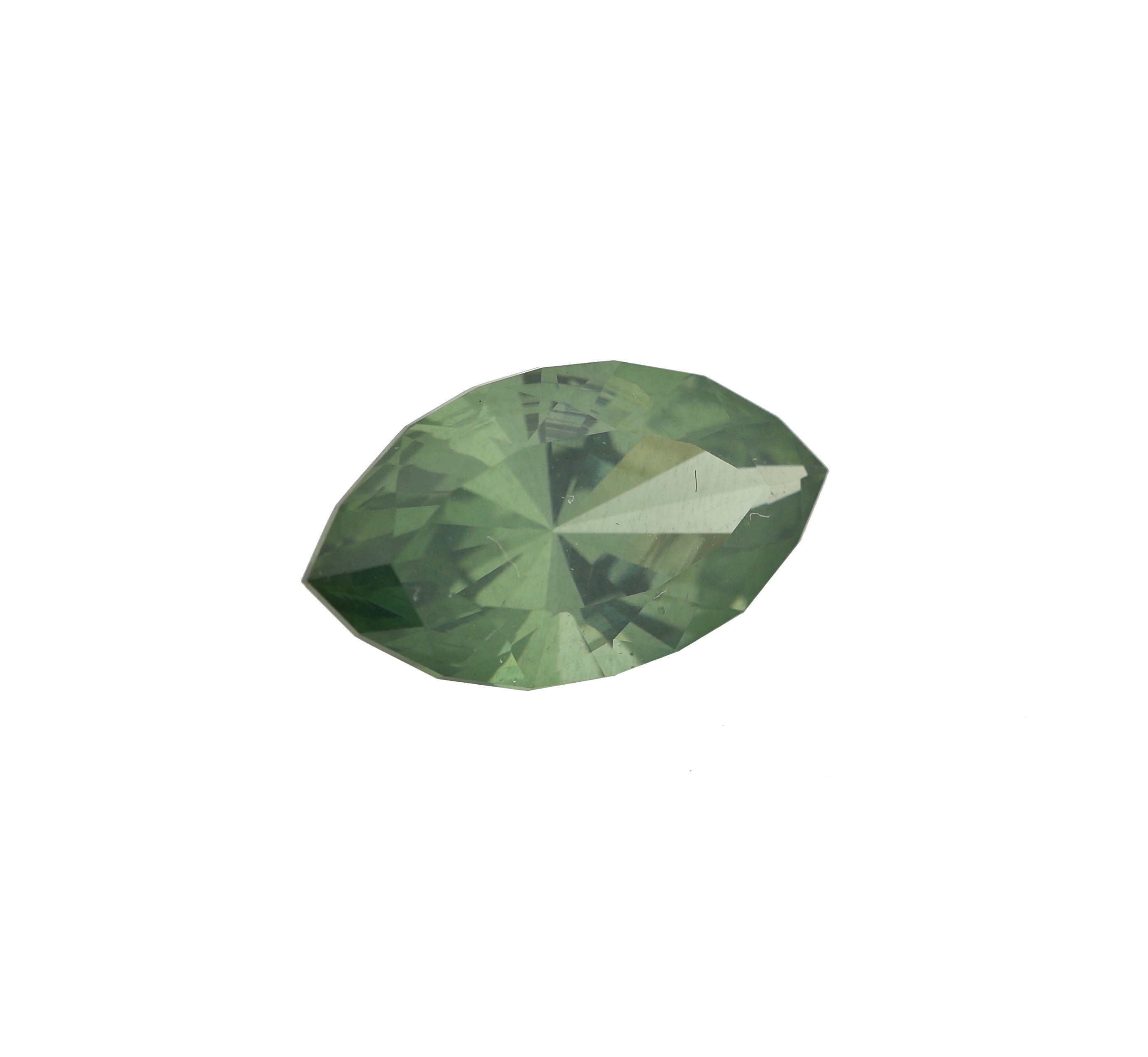 Detail a: Loser facett. Zirkon-Navette, 2.60 ct, grün