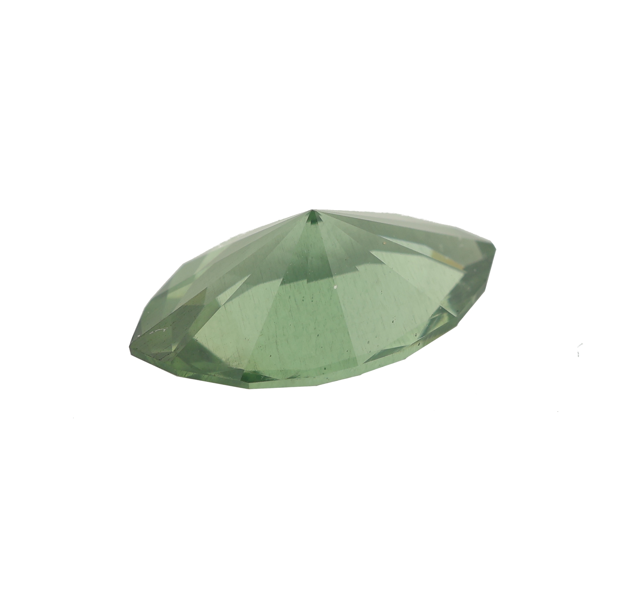 Detail b: Loser facett. Zirkon-Navette, 2.60 ct, grün