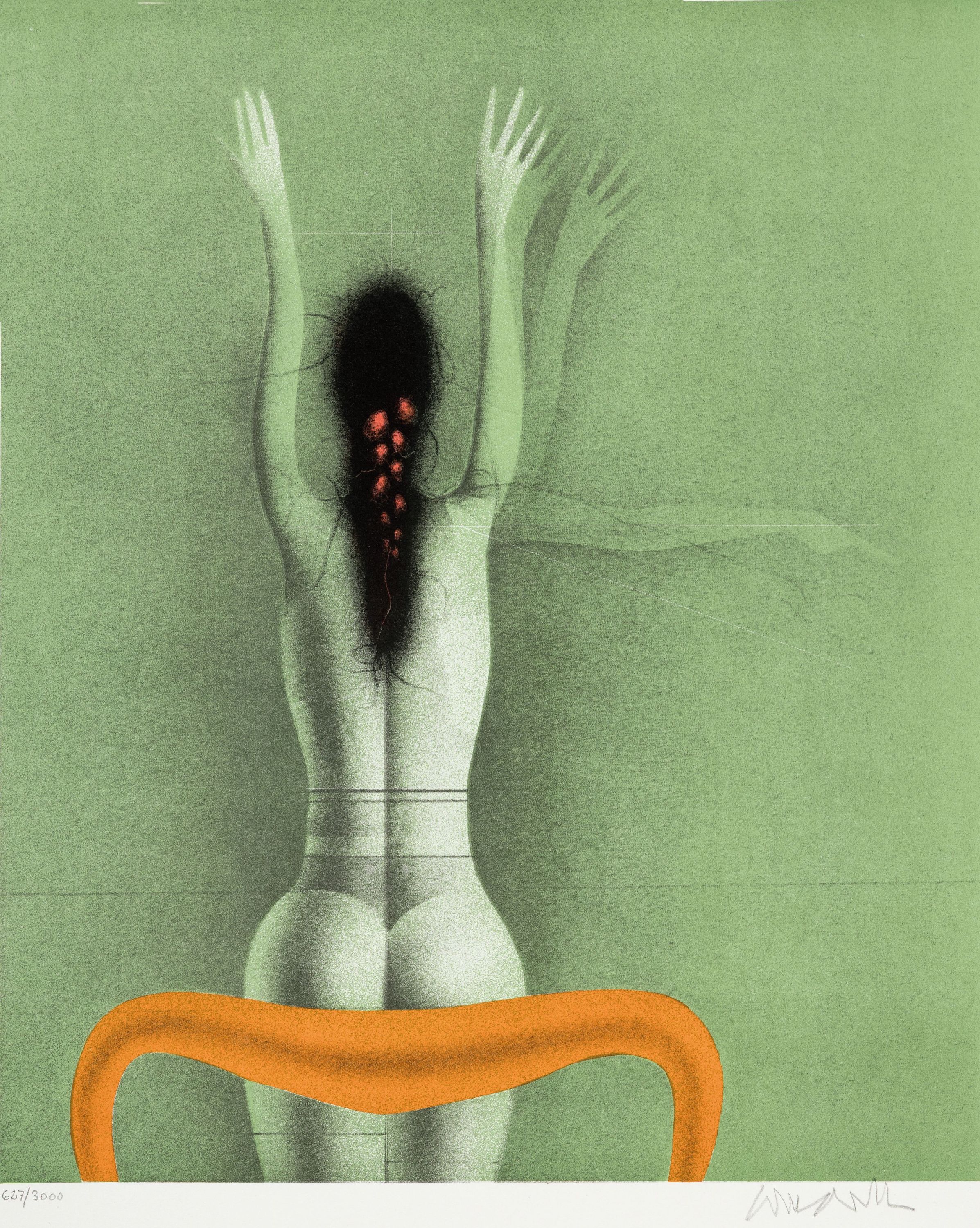 Detail c: Paul Wunderlich, 1927-2010, Mappe "Femmes" mit 3 Farblithographien: Torso, Mit dem Gesicht zur Wand und Die geflügelte Nike, alle ...