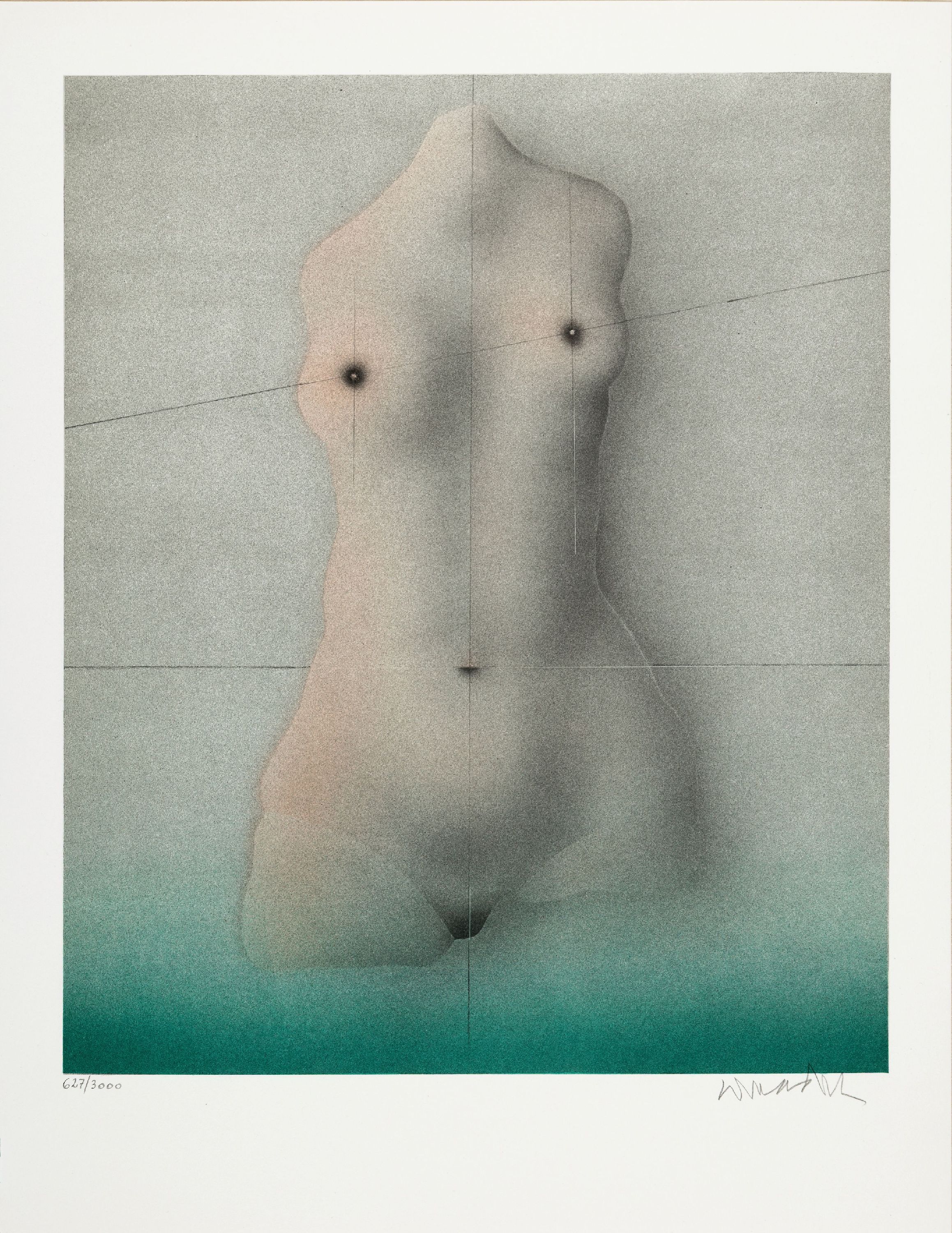 Detail k: Paul Wunderlich, 1927-2010, Mappe "Femmes" mit 3 Farblithographien: Torso, Mit dem Gesicht zur Wand und Die geflügelte Nike, alle ...