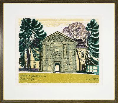 26916652k - Heinz Friedrich, 1924-2018 Schwetzingen, Deutsches Tor in Landau, Farbholzschnitt, ...