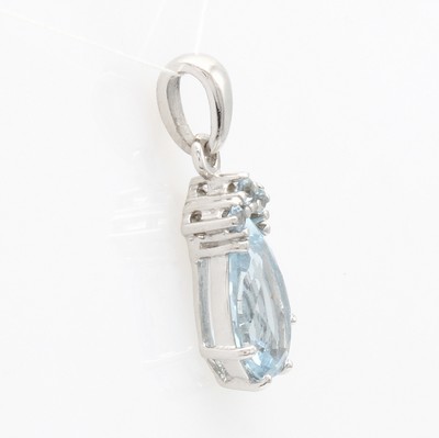 26916816a - Anhänger mit Aquamarinen, WG 585/000, Aquamarintropfen u. 3 runde Aquam. in ...