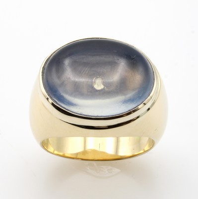 Image 26916820 - Ríng mit Mondstein, GG 750/000, Mondstein- cabochon in l. blau und gold ...