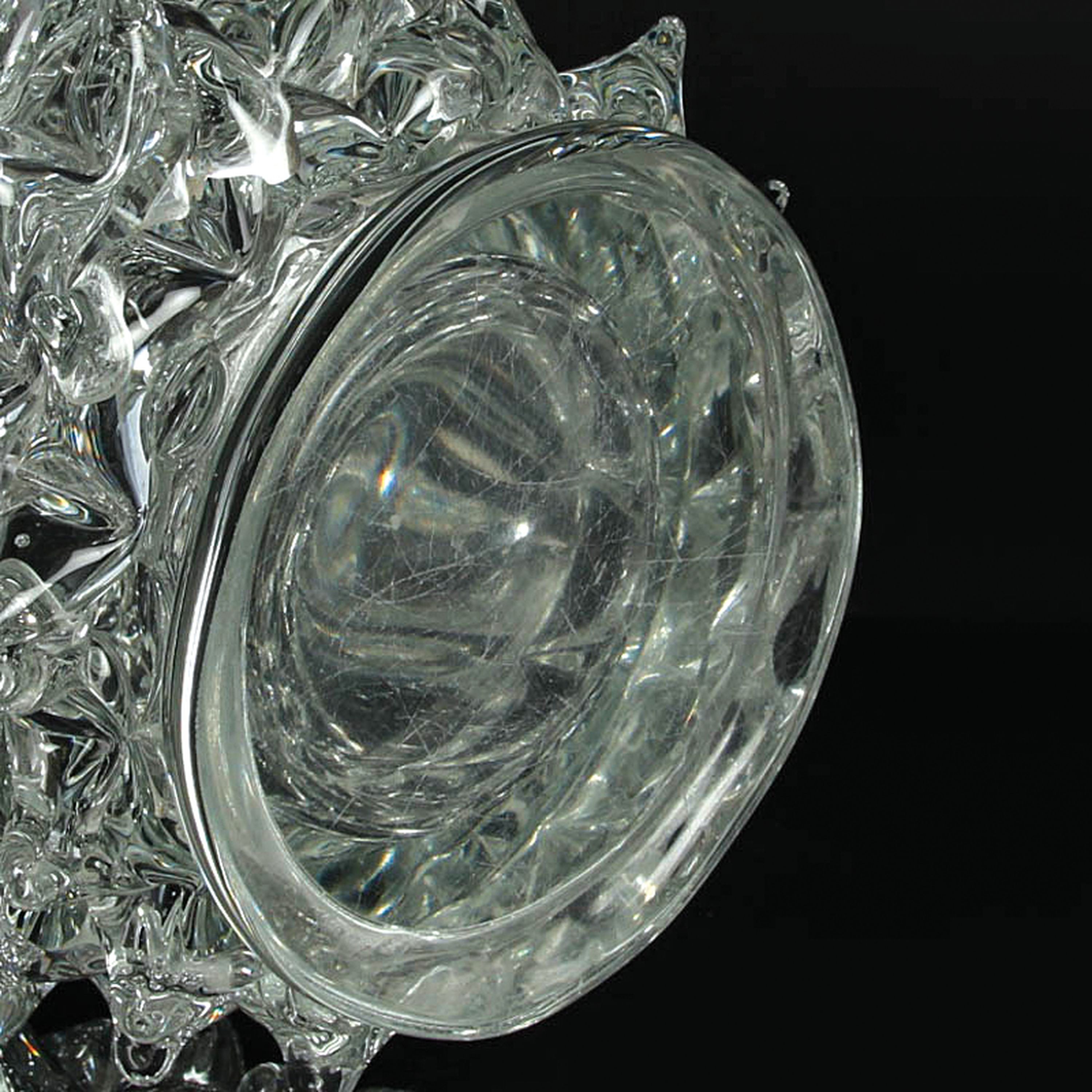 Detail f: Rostrato-Vase, Barovier & Toso, Murano, farbloses Glas, Wandung mit aufgeschmolzenen und gezogenen Stacheln in Rostrato-Technik, H.25 cm