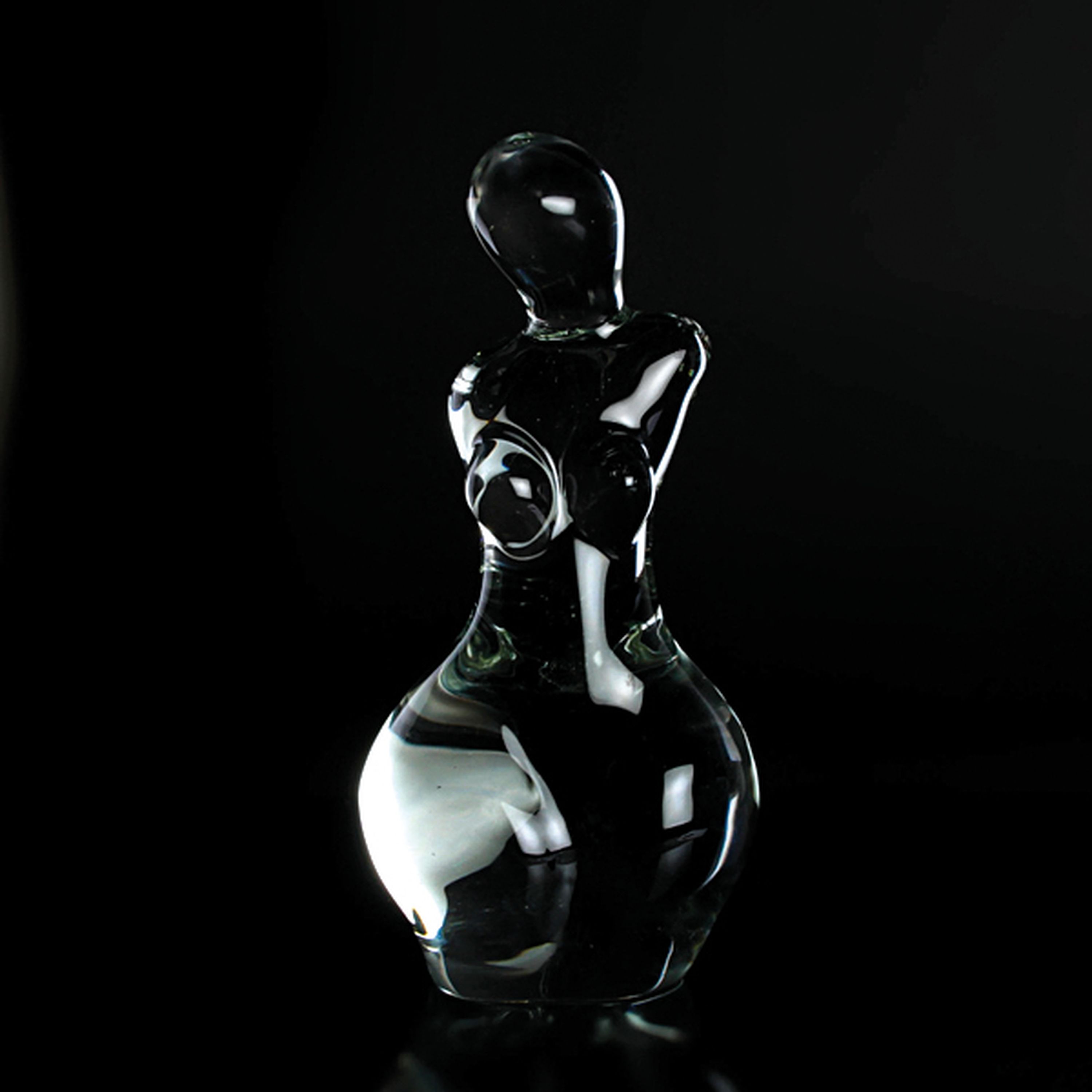 Detail a: 2 Glasskulpturen, Ermanno Nason für Cenedese und Seguso, Murano, unterschiedlich grün getöntes Glas, Mutter mit Kind von Ermanno Nason H. 26 cm; ...