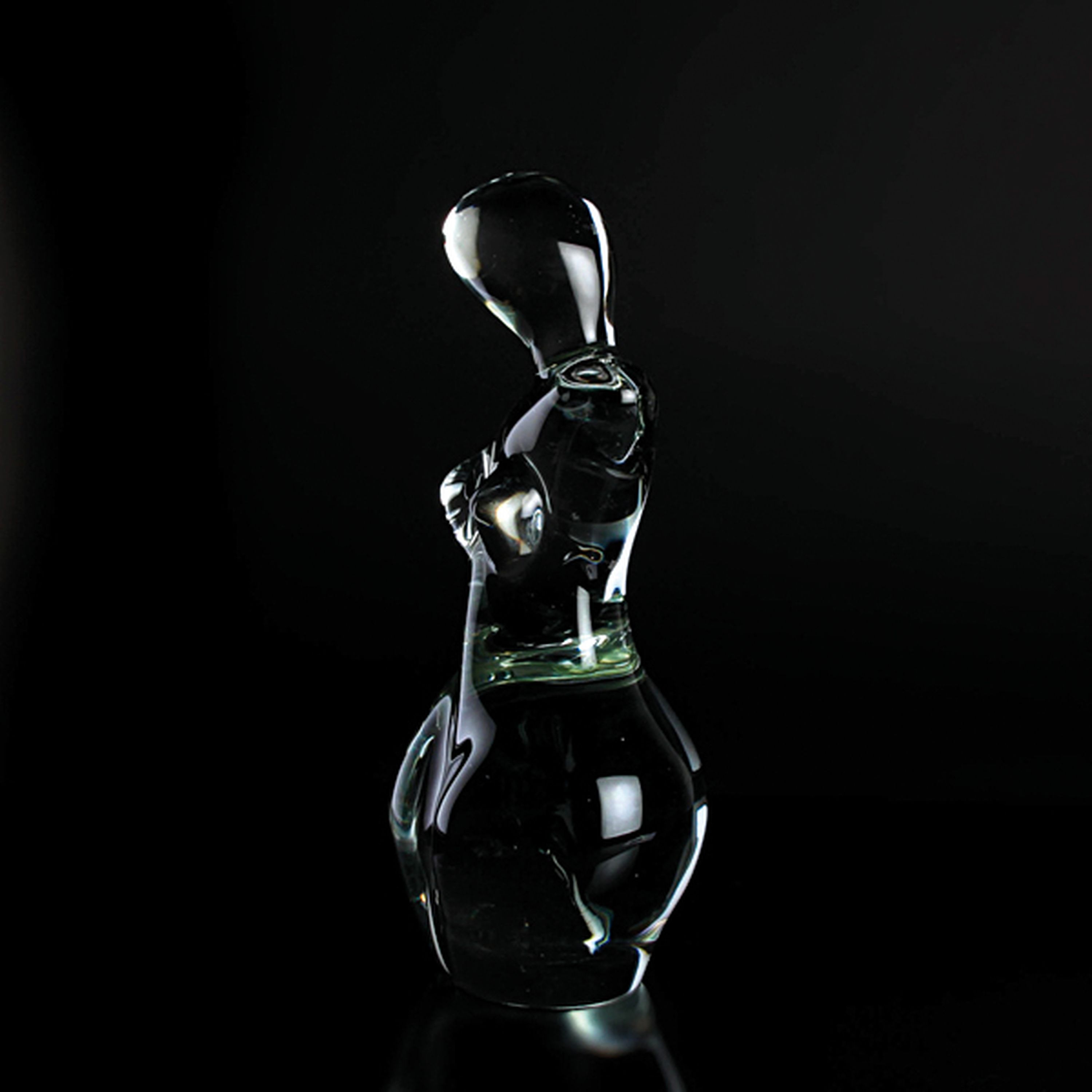 Detail d: 2 Glasskulpturen, Ermanno Nason für Cenedese und Seguso, Murano, unterschiedlich grün getöntes Glas, Mutter mit Kind von Ermanno Nason H. 26 cm; ...