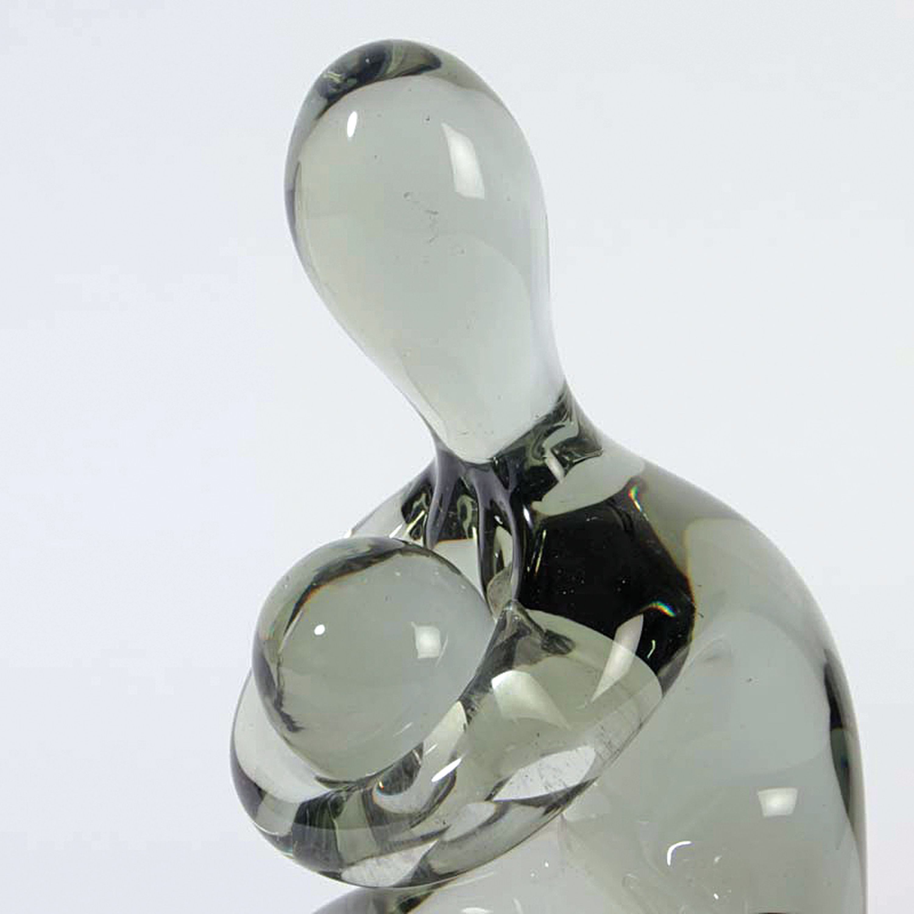 Detail h: 2 Glasskulpturen, Ermanno Nason für Cenedese und Seguso, Murano, unterschiedlich grün getöntes Glas, Mutter mit Kind von Ermanno Nason H. 26 cm; ...