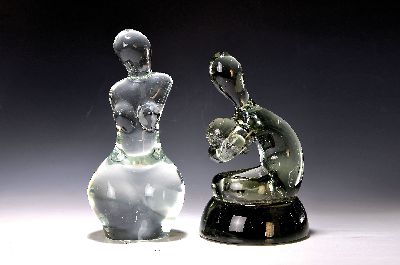 Image 26917225 - 2 Glasskulpturen, Ermanno Nason für Cenedese und Seguso, Murano, unterschiedlich ...
