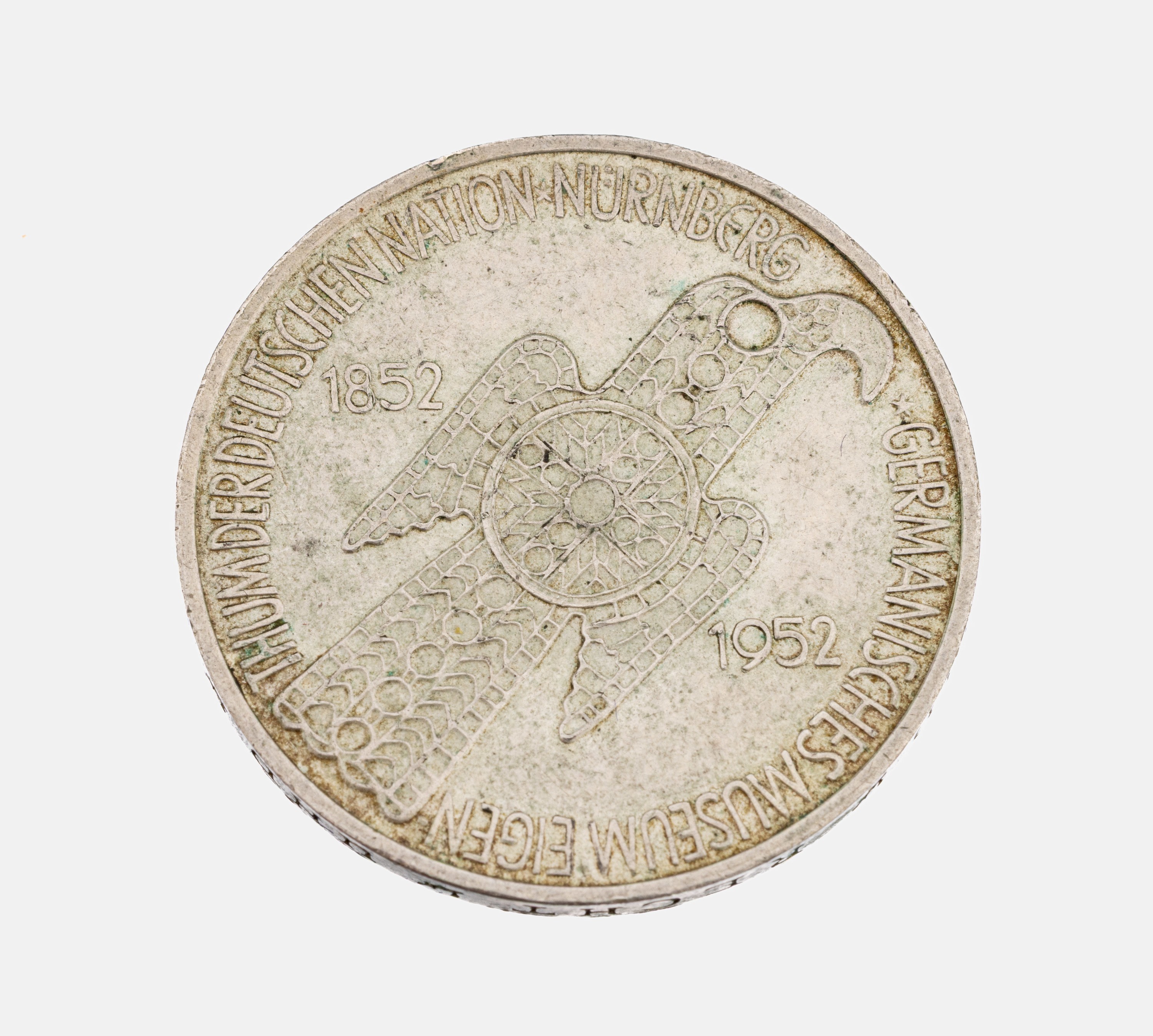 Silbermünze 5 Mark, Deutschland, 1952, Germanisches Museum Nürnberg