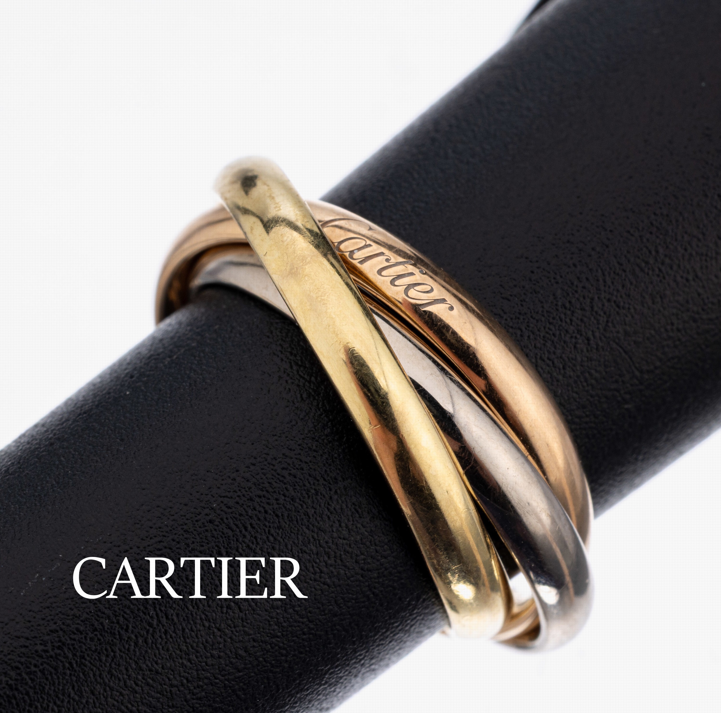 18 kt Gold CARTIER Ring, GG/WG/RG 750/000, Trinity Serie, RW 50, sign. num., ca. 6.1 g