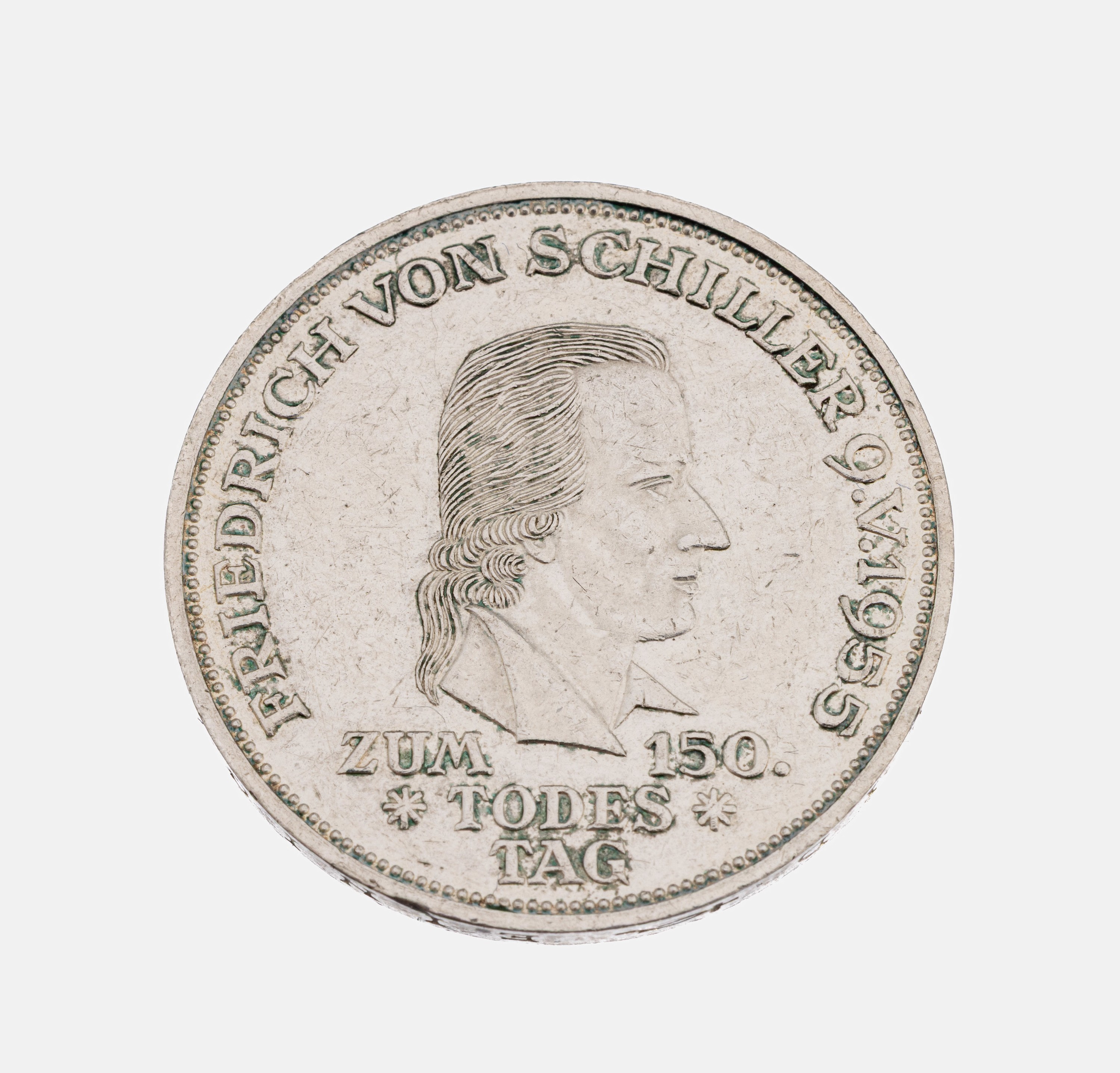 Silbermünze 5 Mark, Deutschland 1955, 150. Todestag Friedrich Schiller