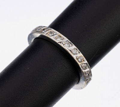 Image 26917357 - 18 kt Gold Diamant-Memoryring, WG 750/000, Brillanten und 8/8-Diamanten zus. ca. 0.80 ...