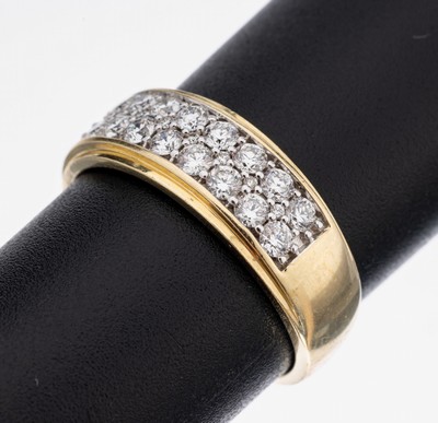 Image 14 kt Gold Brillant-Ring, GG 585/000, 18 Brillanten zus. ca. 0.50 ct Weiß/si, RW ...