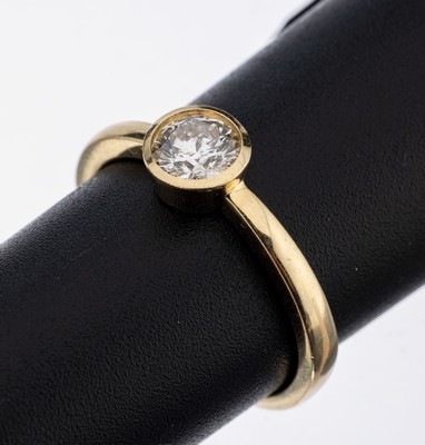 Image 14 kt Gold Brillant-Ring, GG 585/000, Brillant ca. 0.50 ct l.get.Weiß/si, RW 54, ...