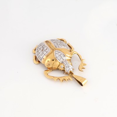 Image 26917471 - 18 kt Gold Brillant-Anhänger "Käfer", GG/WG750/000, Körper ...