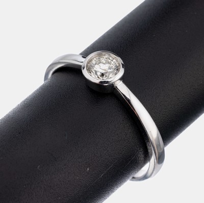 Image 14 kt Gold Brillant-Ring, WG 585/000, Brillant ca. 0.50 ct ...