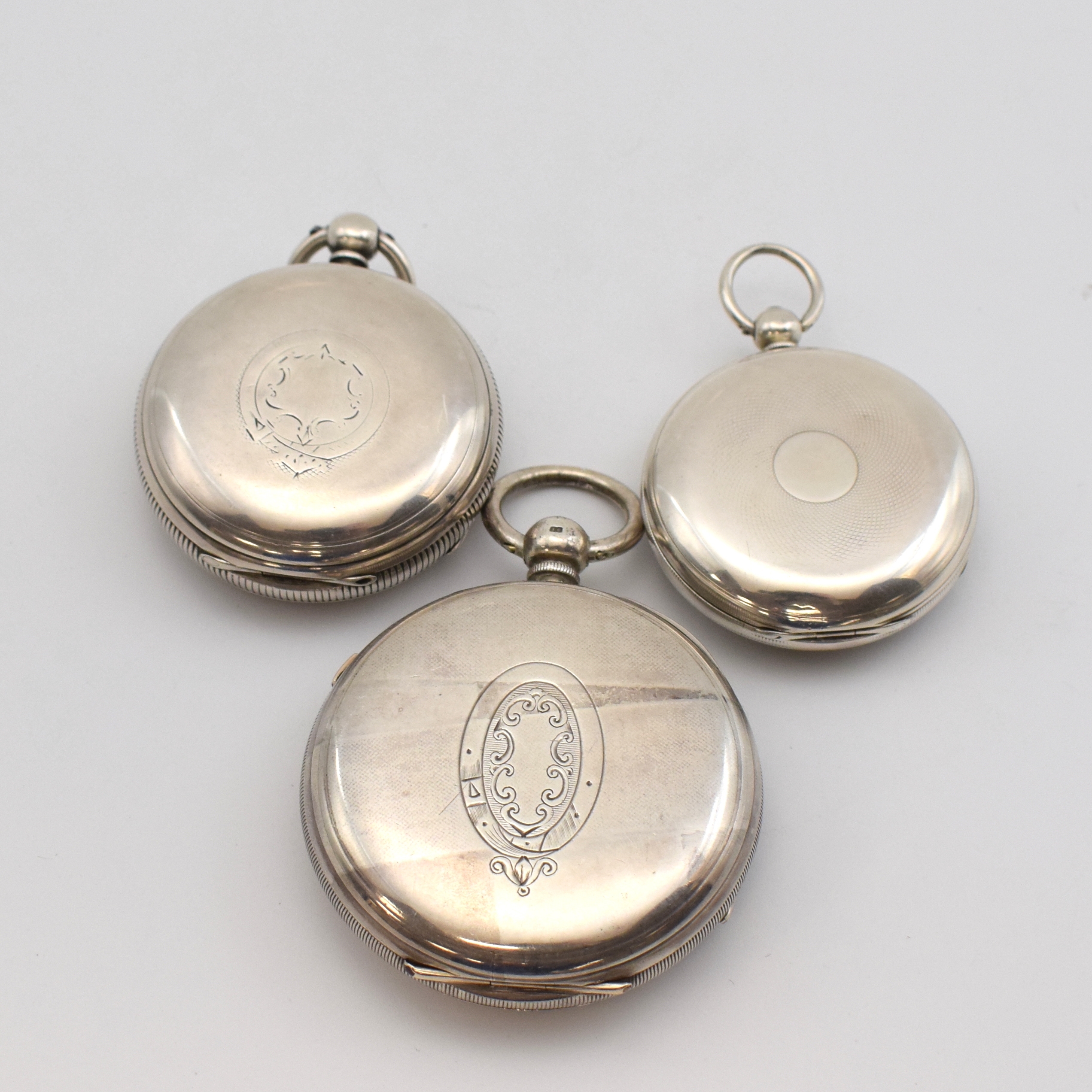 Detail a: J.W.REELEY & SONS, DEWSBURY & HALIFAX und D.L. MOSES 3 englische Taschenuhren in Silber, London/Liverpool/Chester lt. Hallmarks 1830, 1864 u. 1891, ...