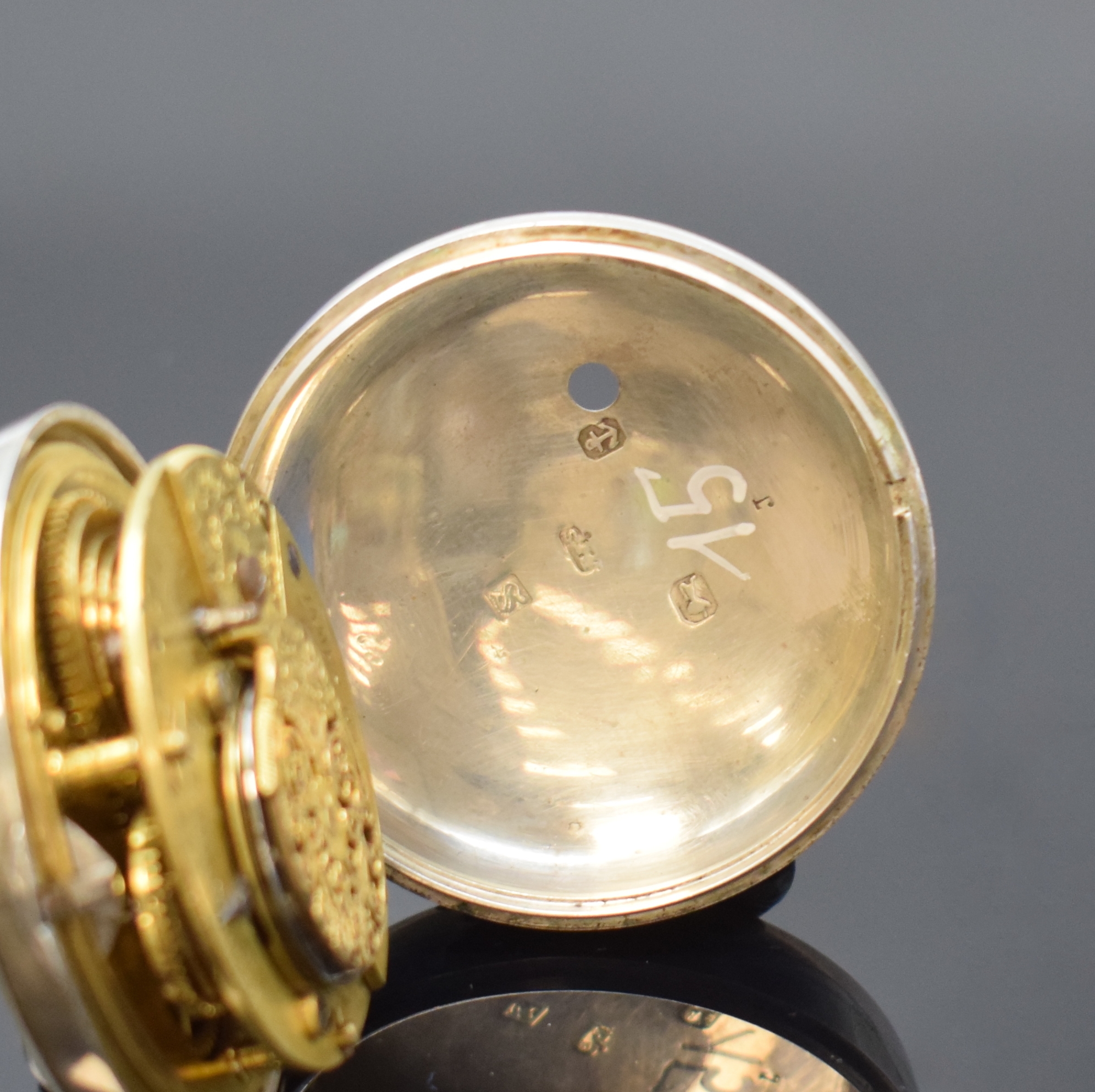 Detail h: JAMES RANKIN und JOHN DOUGLAS 2 englische Spindeltaschenuhren in Silber, London/Birmingham lt. Hallmarks 1841 u. 1827, Geh. sowie 2 Übergeh. dell., ...