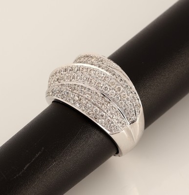 Image 26917510 - 18 kt Gold Brillant-Ring, WG 750/000, außergewöhnliche Gestaltung, 192 ...
