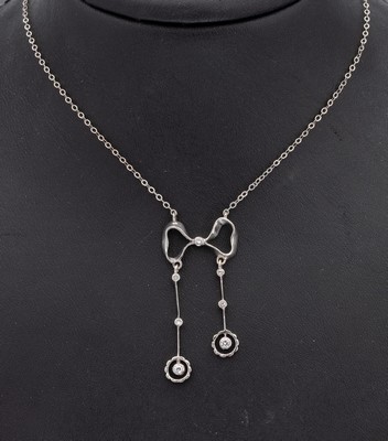 Image 26917518 - 14 kt Gold Brillant-Collier, WG 585/000, nach älterem Vorbild, ...