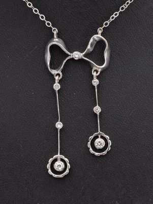 26917518a - 14 kt Gold Brillant-Collier, WG 585/000, nach älterem Vorbild, ...