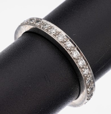 Image 18 kt Gold Brillant-Memoryring, WG 750/000,Brillanten zus. ca. 0.90 ct Weiß/si, ...