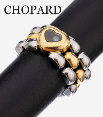 Image 18 kt Gold CHOPARD Brillant-Ring, GG/WG 750/000, Kettenring aus der Happy Diamond ...