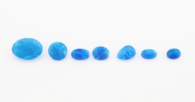 Image 26917570 - Lot 7 lose Hauyne zus. ca. 4.07 ct, 1x oval- facett., 1x facett. Tropfen, 5x ovalfacett., ...