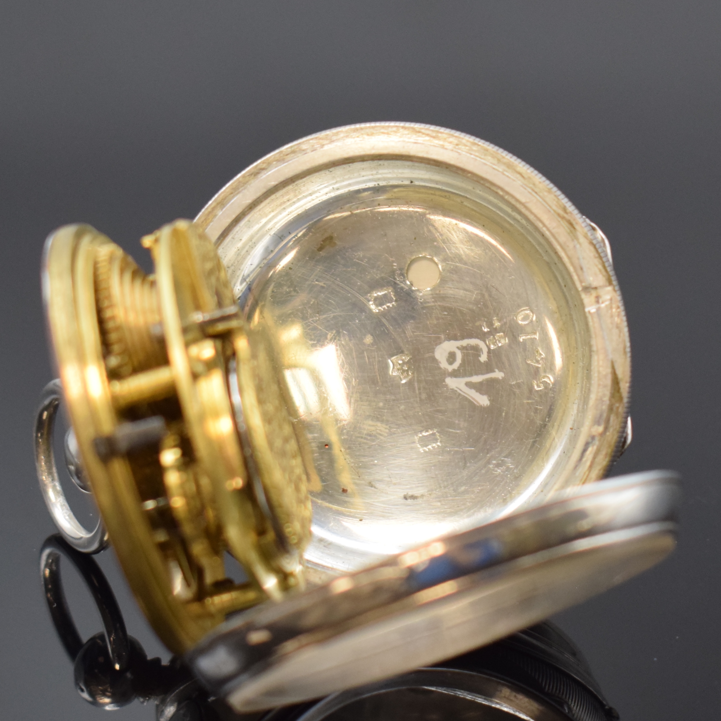 Detail b: GEORGE DOUGLAS englische Spindeltaschenuhr sowie eine weitere Spindeltaschenuhr in Silber, London lt. Hallmark 1850 und England um 1835, Geh. dell., ...