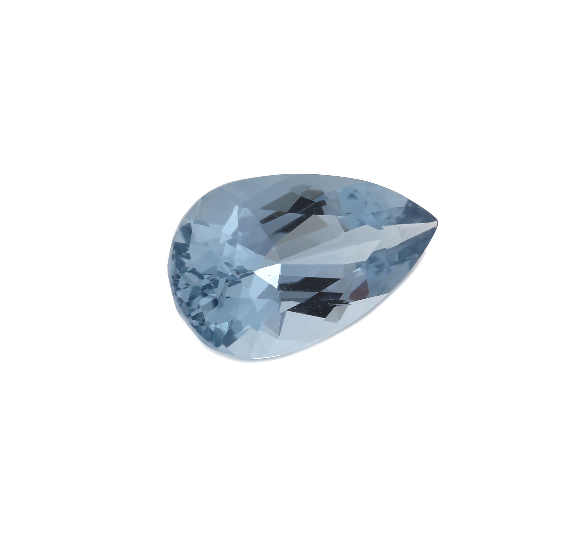Loser Aquamarintropfen ca. 9.84 ct, facett. Tropfen, 20.30 x 11.48 x 8.22 mm, Farbe Santa Maria Blau, mit AIG-Expertise