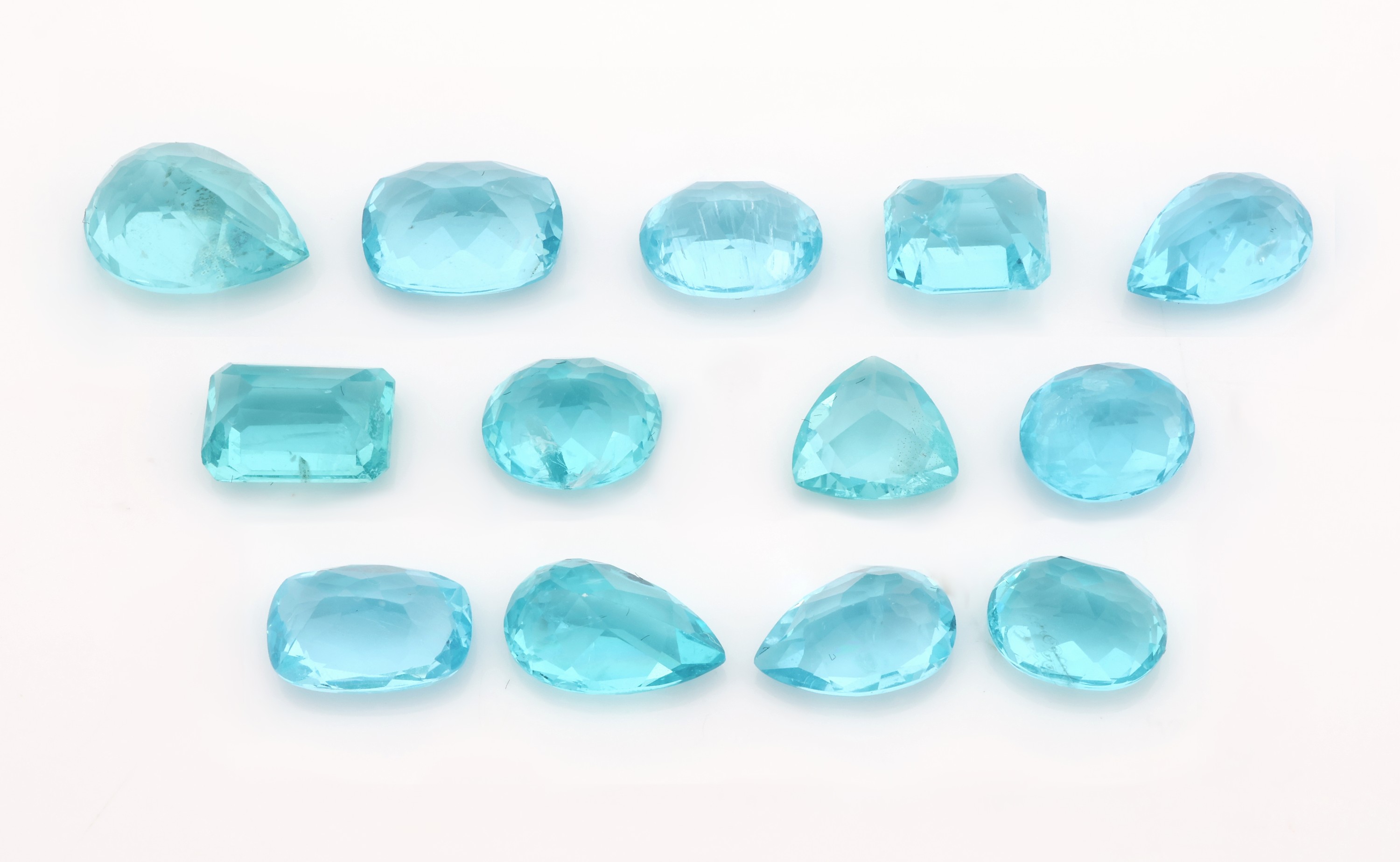 Detail a: Lot 13 lose Apatite zus. ca. 15.92 ct, in versch. Formen, Größen und Farbnuancen