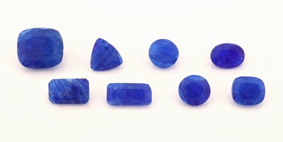 Image Lot 8 lose Hauyne zus. ca. 3.89 ct, in versch. Formen, Größen und ...