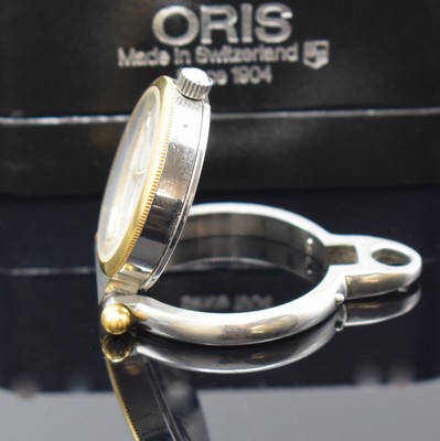26917634a - ORIS kleine Tischuhr in Stahl Referenz 7456, Schweiz um 1995, Handaufzug, beids. vergl. ...