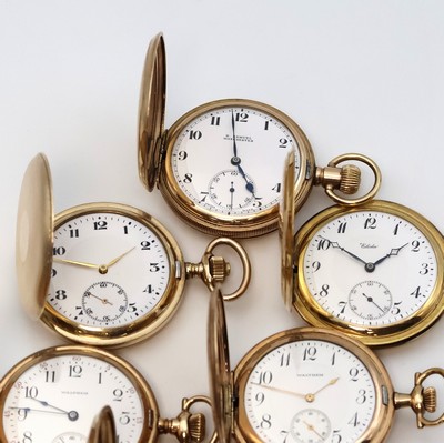 26917651a - Konvolut: 6 vergoldete Savonette Taschenuhren für den amerikanischen Markt, USA/Schweiz ...
